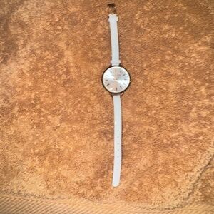 Newbridge Ladies wristwatch white band with crystal embellishment